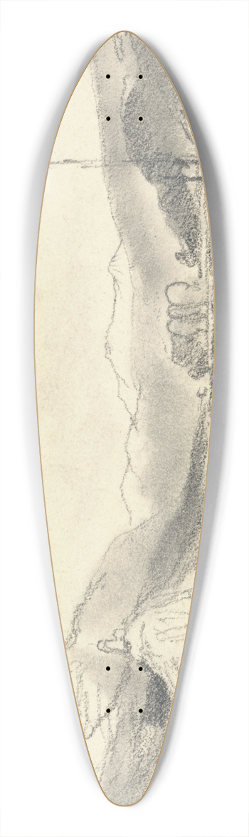 William James Mller - On the Rhine 39.3 inch art pintail longboard deck