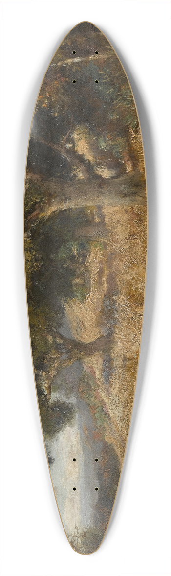 William Keith - Path through California oaks 39.3 inch art pintail longboard deck