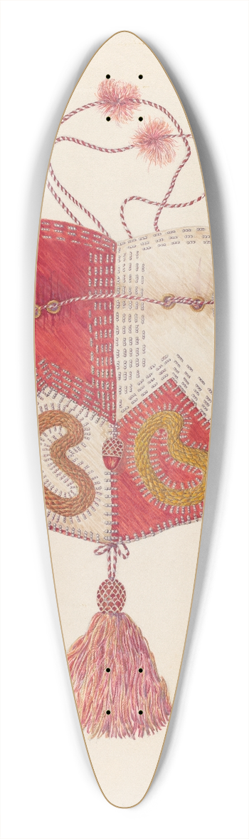 William Kieckhofel - Beaded Bag 39.3 inch art pintail longboard deck