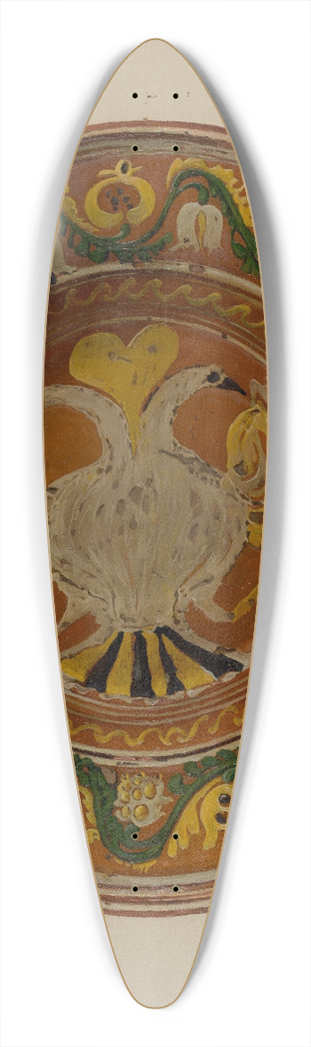 William L. Antrim - Pa. German Dish 39.3 inch art pintail longboard deck