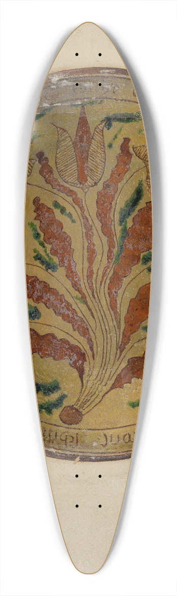 William L. Antrim - Pa. German Plate 39.3 inch art pintail longboard deck