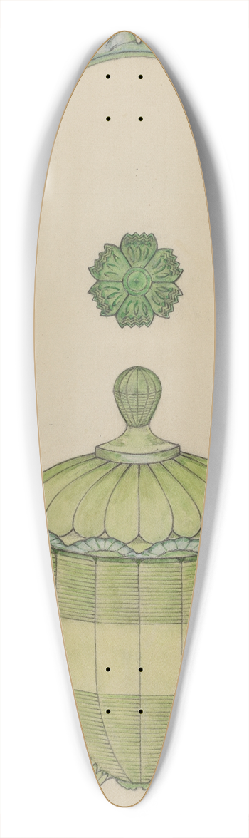 William McAuley - Covered Glass Sugar Bowl 39.3 inch art pintail longboard deck