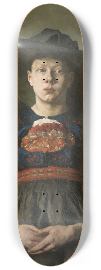 Hanna Hirsch-Pauli - A Bavarian Peasant Girl 8.25 inch art skate deck