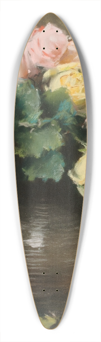 William Merritt Chase - Roses 39.3 inch art pintail longboard deck