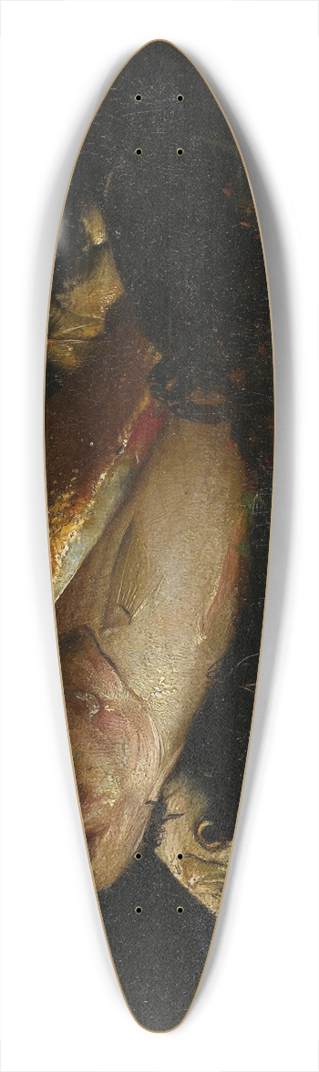 William Merritt Chase - Still Life with Fish 39.3 inch art pintail longboard deck