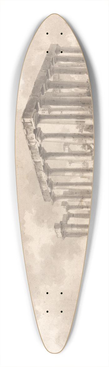 William Pars - Temple of Jupiter Panhellenios at Aegina 39.3 inch art pintail longboard deck