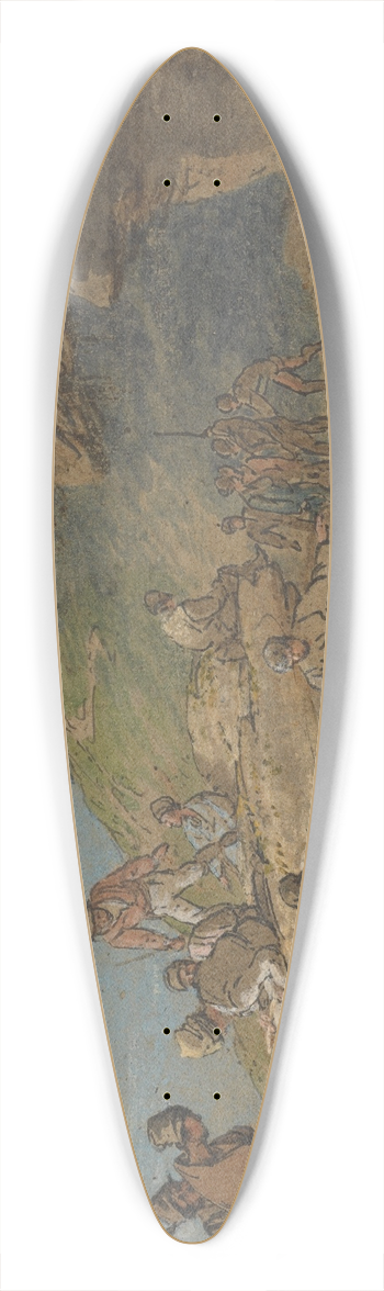 William Payne - A Cave in Sunlight, with Figures 39.3 inch art pintail longboard deck