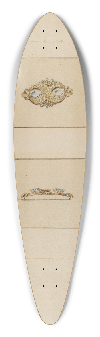 William P. Shearwood - Brooch 39.3 inch art pintail longboard deck