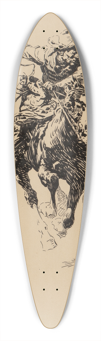 William Robinson Leigh - Study for The Stampede 39.3 inch art pintail longboard deck
