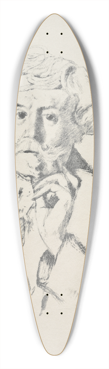 William Rothenstein - Edmond de Goncourt 39.3 inch art pintail longboard deck