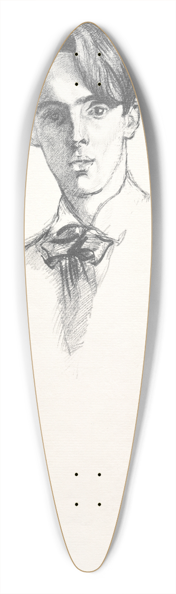 William Rothenstein - William Butler Yeats 39.3 inch art pintail longboard deck