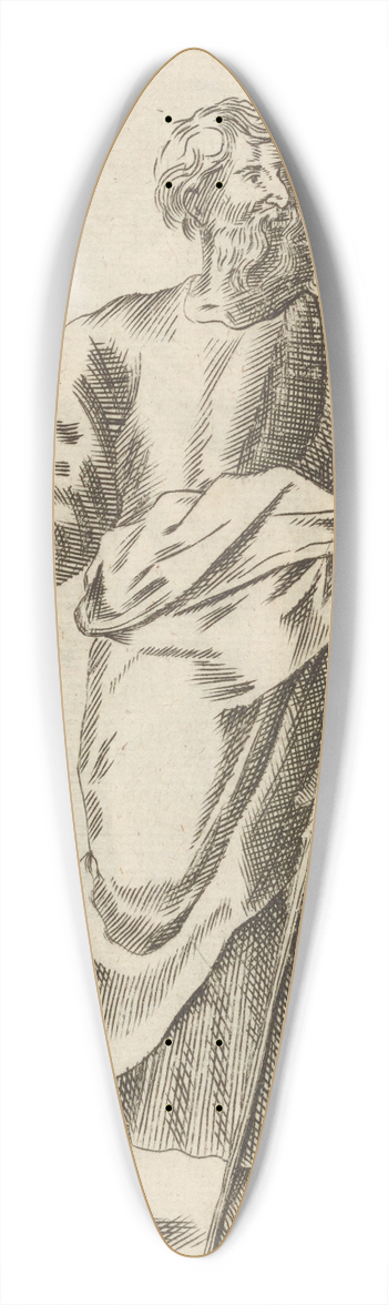 William Salmon - Plate XII: Artist study of bearded man 39.3 inch art pintail longboard deck