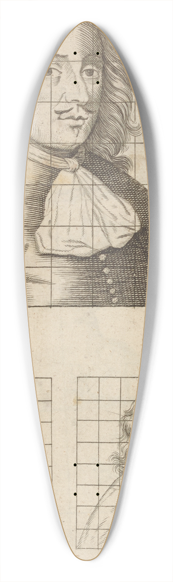 William Salmon - Plate XV: Portrait study of male bust 39.3 inch art pintail longboard deck