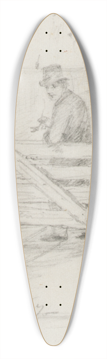William Sidney Mount - Resting on the Fence 39.3 inch art pintail longboard deck