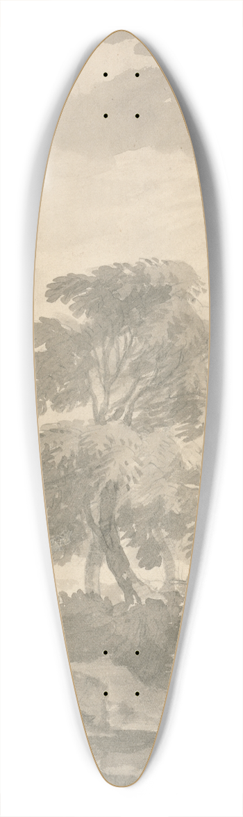 William Taverner - Landscape, Trees and a Distant View of Rome 39.3 inch art pintail longboard deck