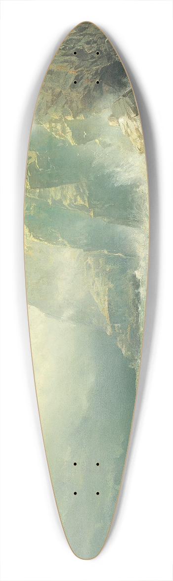 William Trost Richards - Rocky Coastline, Cornwall 39.3 inch art pintail longboard deck