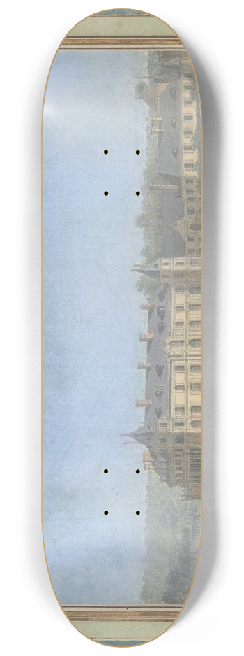 Alexis-Joseph Prignon - View of a Chteau 8.25 inch art skate deck