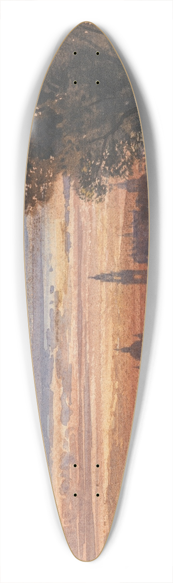 William Wyld - Dresden at sunset 39.3 inch art pintail longboard deck