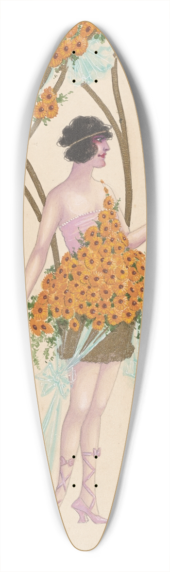 Will R. Barnes - 10-Marigolds 39.3 inch art pintail longboard deck