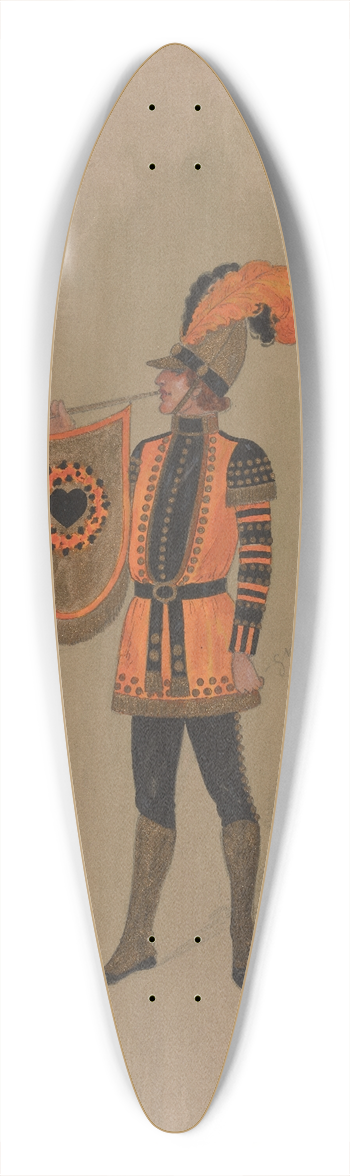 Will R. Barnes - 2 Trumpeters (Burning Mountain) 39.3 inch art pintail longboard deck