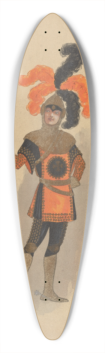 Will R. Barnes - 7 Knights of the Burning Mountain 39.3 inch art pintail longboard deck