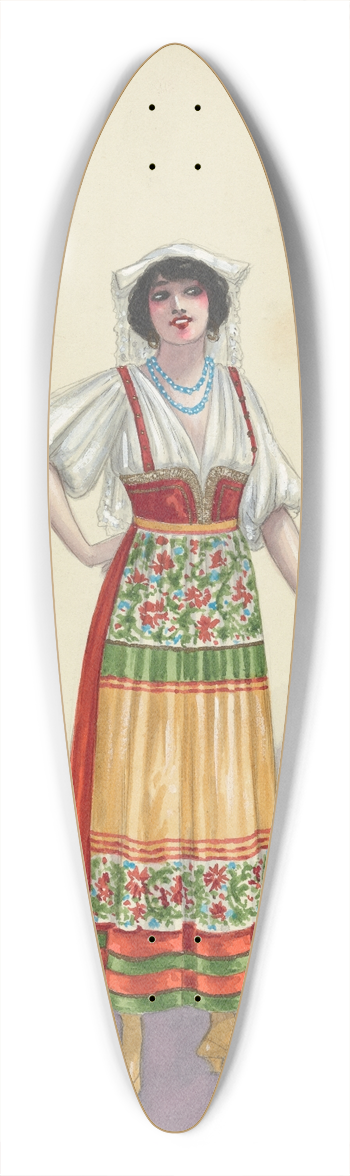 Will R. Barnes - A12-Act III-8 Fisher Wives 39.3 inch art pintail longboard deck