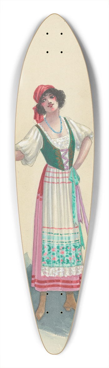 Will R. Barnes - A9-Waitresses-Act II 39.3 inch art pintail longboard deck