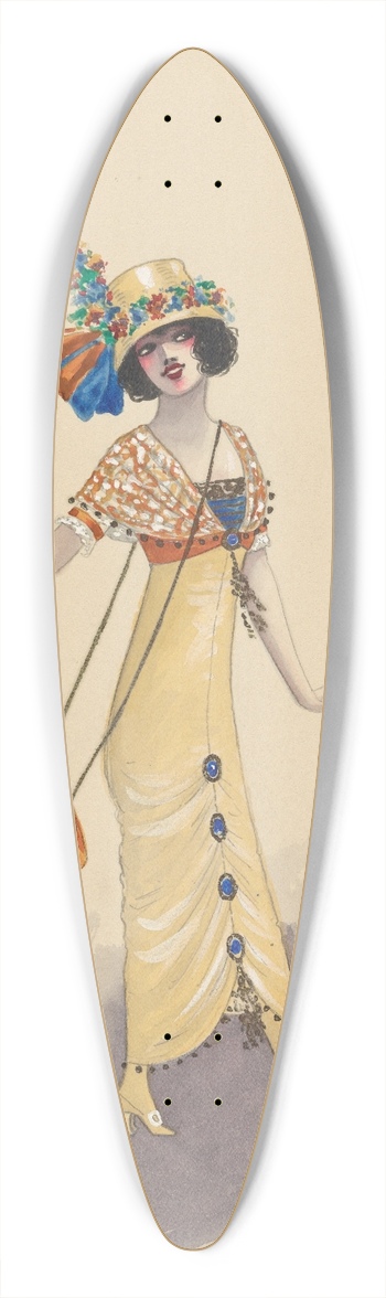 Will R. Barnes - Act II-Jean 39.3 inch art pintail longboard deck