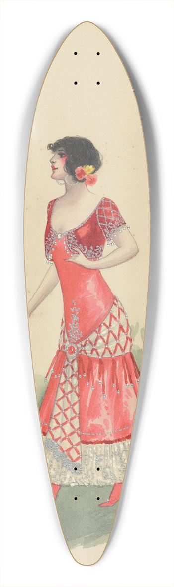 Will R. Barnes - Act I-Spanish Ladies 39.3 inch art pintail longboard deck
