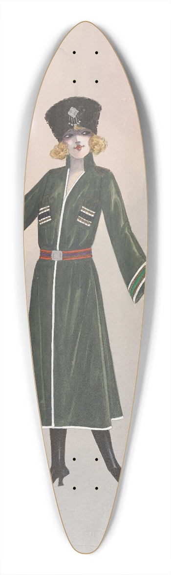 Will R. Barnes - Green Cossacks 39.3 inch art pintail longboard deck