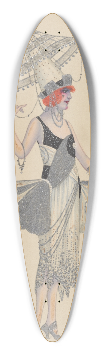 Will R. Barnes - Lady-in-Waiting 39.3 inch art pintail longboard deck