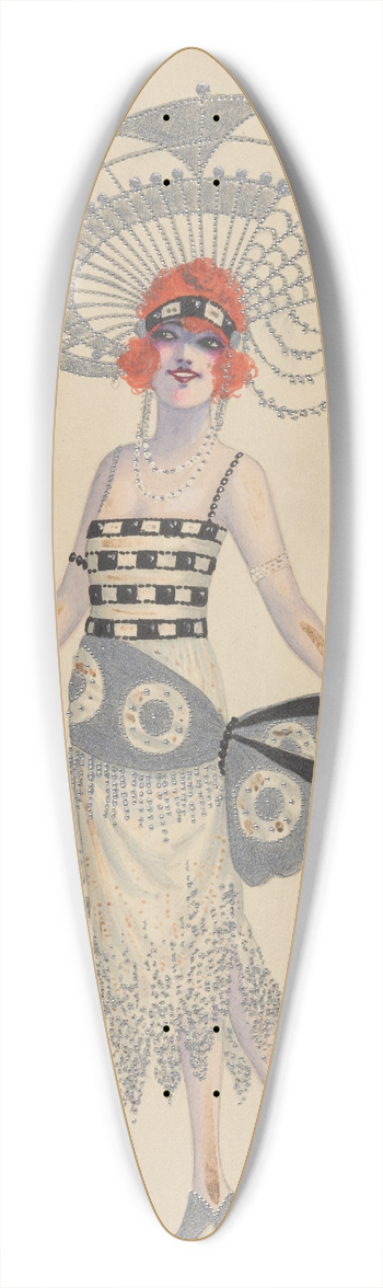 Will R. Barnes - Lady-in-Waiting 39.3 inch art pintail longboard deck