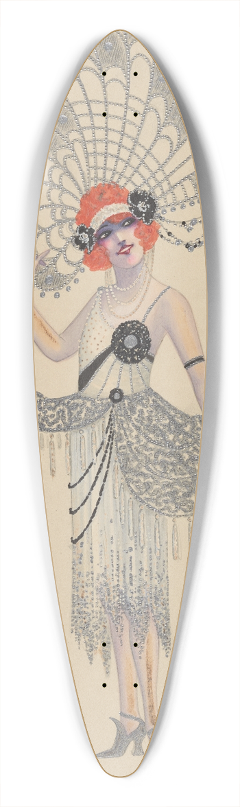 Will R. Barnes - Lady-in-Waiting 39.3 inch art pintail longboard deck
