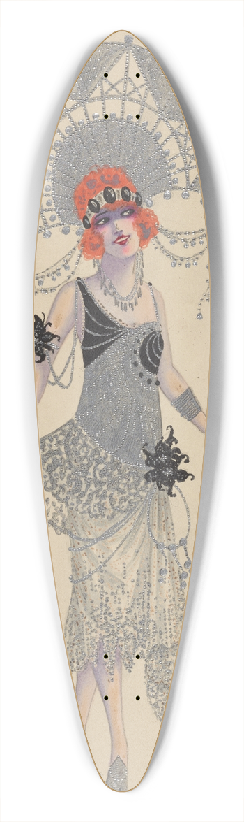 Will R. Barnes - Lady-in-Waiting 39.3 inch art pintail longboard deck