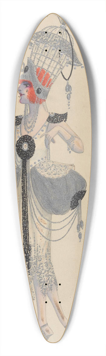 Will R. Barnes - Lady-in-Waiting 39.3 inch art pintail longboard deck