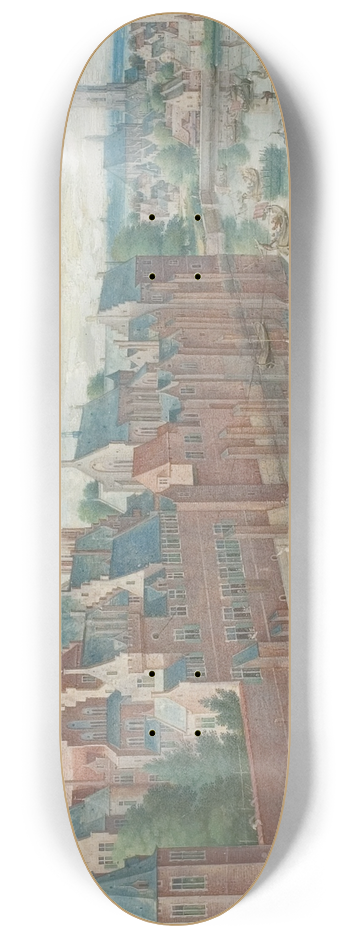 Hans Bol - The Goose Game on the Vijvar at the Hague 8.25 inch art skate deck