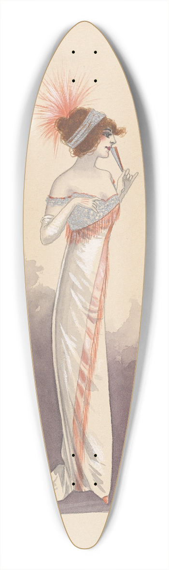 Will R. Barnes - untitled 39.3 inch art pintail longboard deck