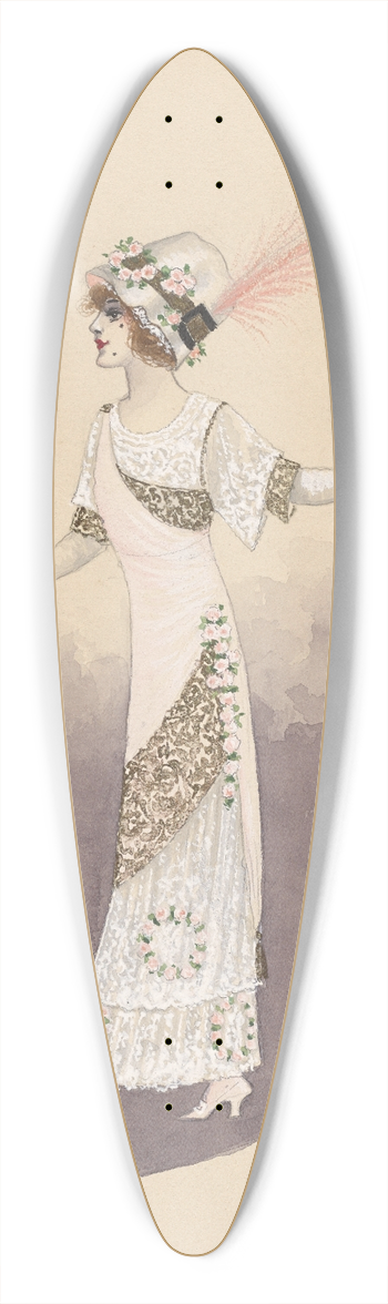 Will R. Barnes - untitled 39.3 inch art pintail longboard deck