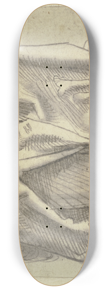 Hans Brosamer - Gewandstudie zum Unterkrper einer sitzenden Frau 8.25 inch art skate deck