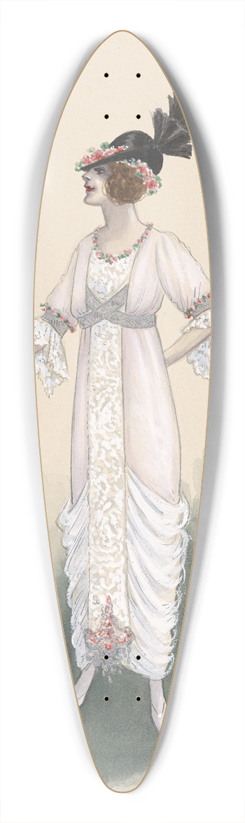 Will R. Barnes - Womans costume 39.3 inch art pintail longboard deck