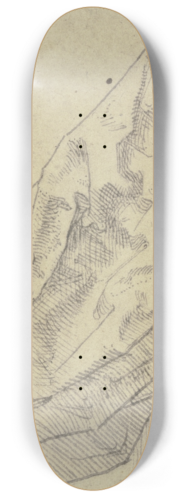 Hans Brosamer - Hanging tail of a garment 8.25 inch art skate deck