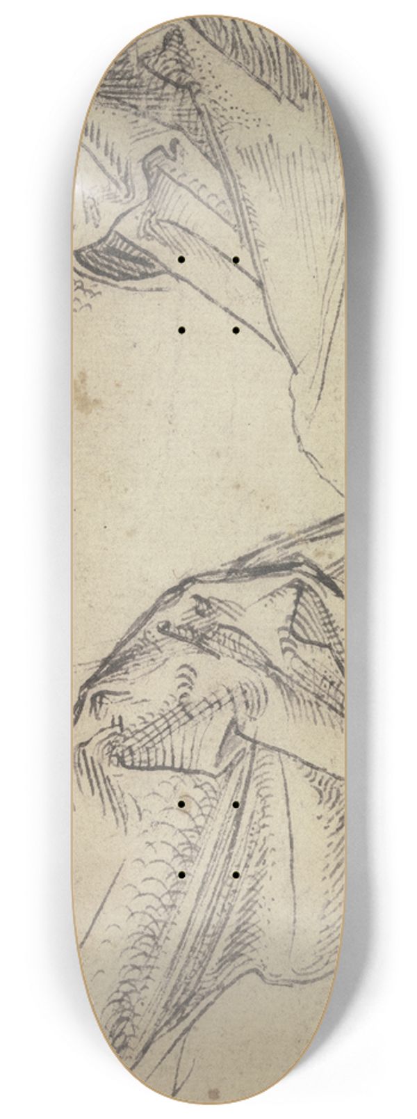 Hans Brosamer - Two garment corners 8.25 inch art skate deck