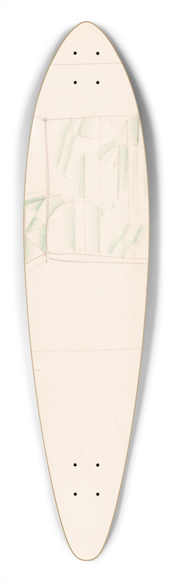 Winold Reiss - Interior design drawings for unidentified rooms. Sketch with green panels 39.3 inch art pintail longboard deck