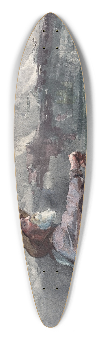 Winslow Homer - Adirondacks Guide 39.3 inch art pintail longboard deck