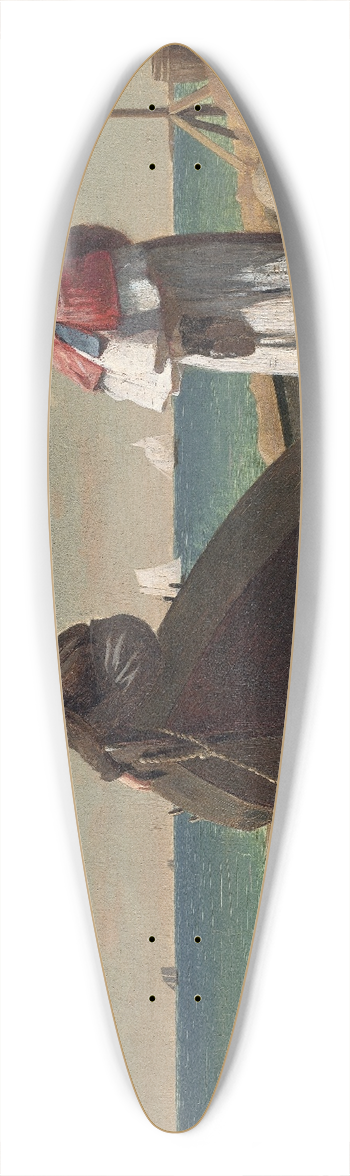 Winslow Homer - Dads Coming! 39.3 inch art pintail longboard deck