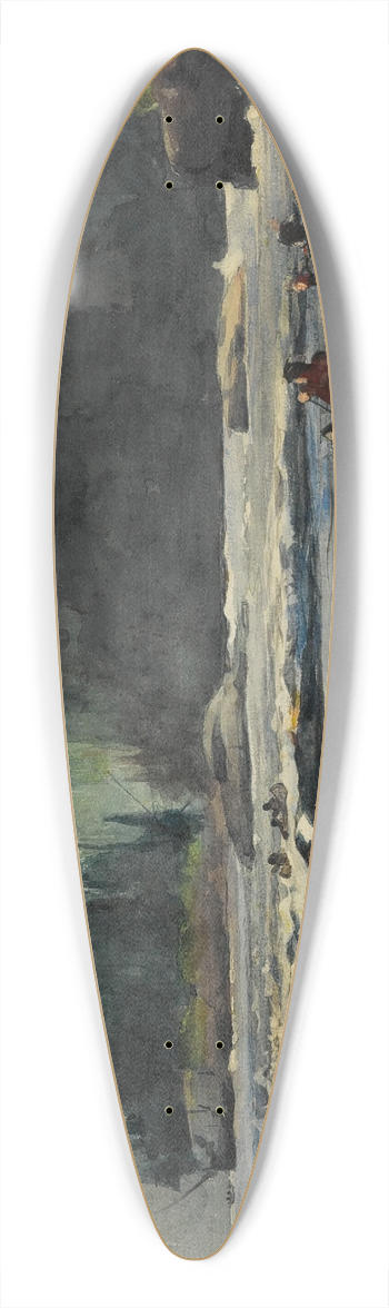 Winslow Homer - In the Rapids 39.3 inch art pintail longboard deck