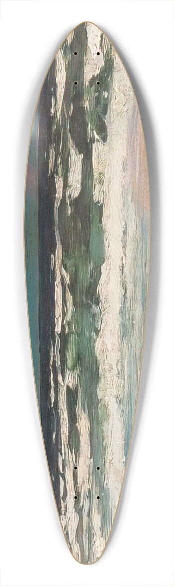 Winslow Homer - Sandy Beach with Breakers 39.3 inch art pintail longboard deck