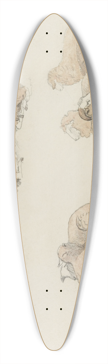 Winslow Homer - Sheep Resting 39.3 inch art pintail longboard deck