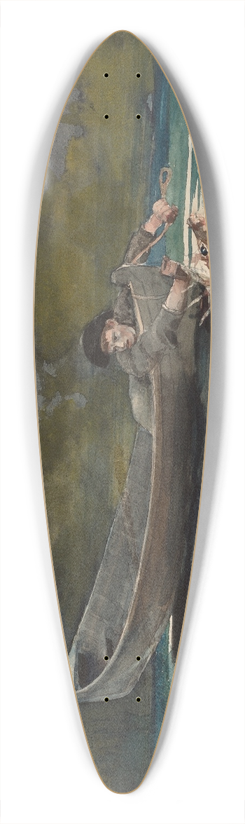 Winslow Homer - Sketch for Hound and Hunter 39.3 inch art pintail longboard deck