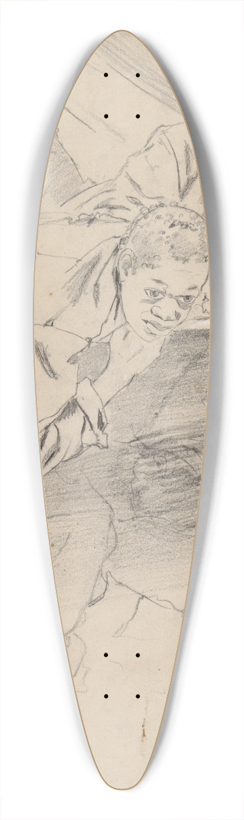 Winslow Homer - Study for Army Boots (verso) 39.3 inch art pintail longboard deck